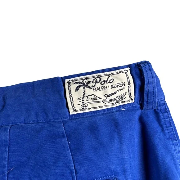 Polo Ralph Lauren Mens Blue Chino Shorts Sz 42 Cotton Summer Vacation Old Money - Picture 9 of 10